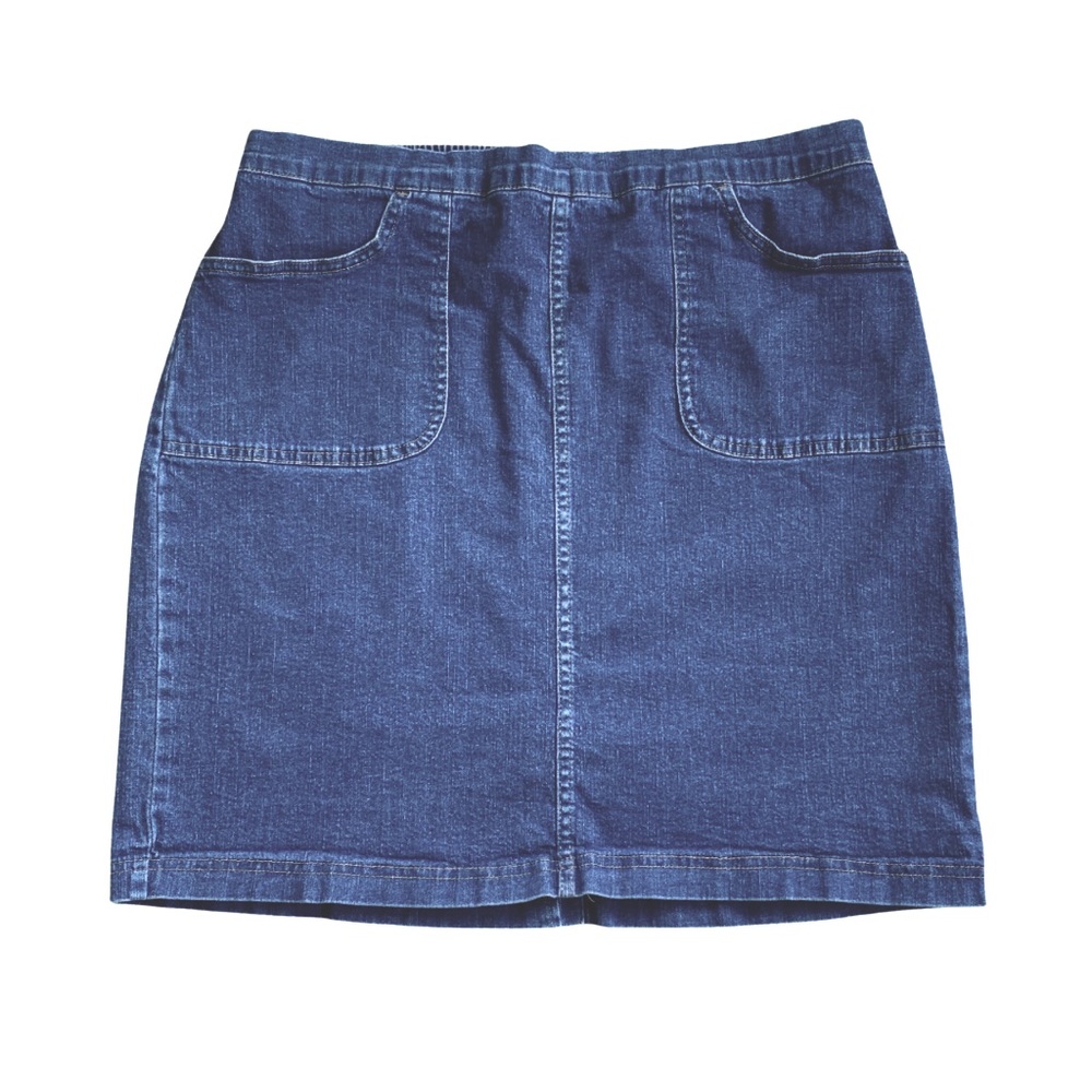 Croft & Barrow pull on elastic waist denim stretch skirt. Women's Petite XL